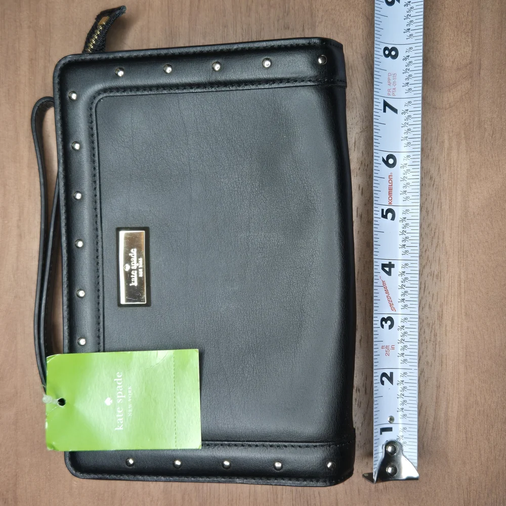 Kate Spade Yulie Helena Street Wristlet Black Studded WLRU2383 NWT